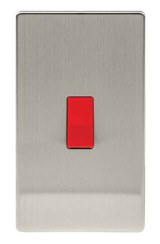 Niglon U-SP45LDP-BC 2 Gang 45A DP Switch Brushed Chrome