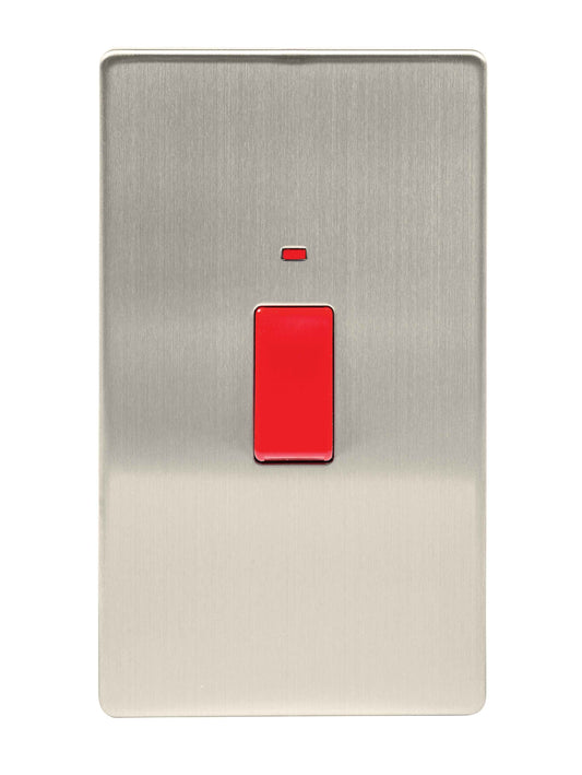 Niglon U-SP45LDPN-BC 2 Gang 45A DP Switch with Neon Brushed Chrome