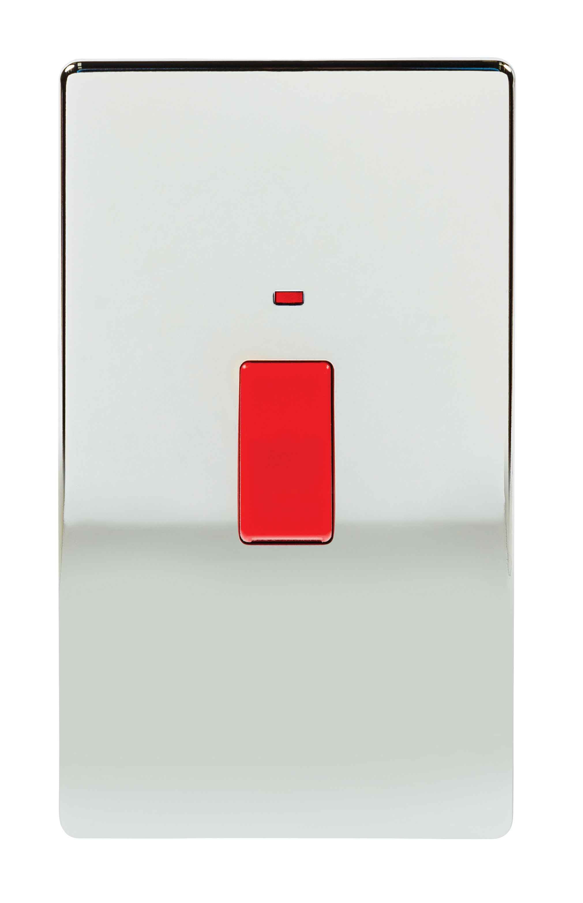 Niglon U-SP45LDPN-PC 2 Gang 45A DP Switch with Neon Polished Chrome