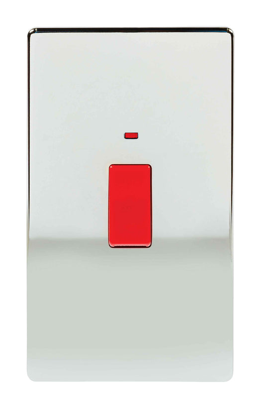 Niglon U-SP45LDPN-PC 2 Gang 45A DP Switch with Neon Polished Chrome