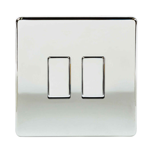 Niglon U-SP622-PC 2 Gang 2 Way Switch Polished Chrome