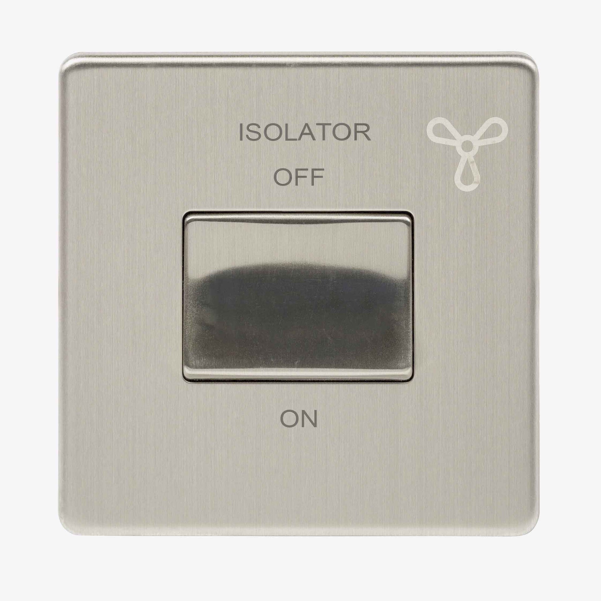Niglon U-SP6FAN-BC 1 Gang TP Fan Isolator Switch Brushed Chrome  Insert