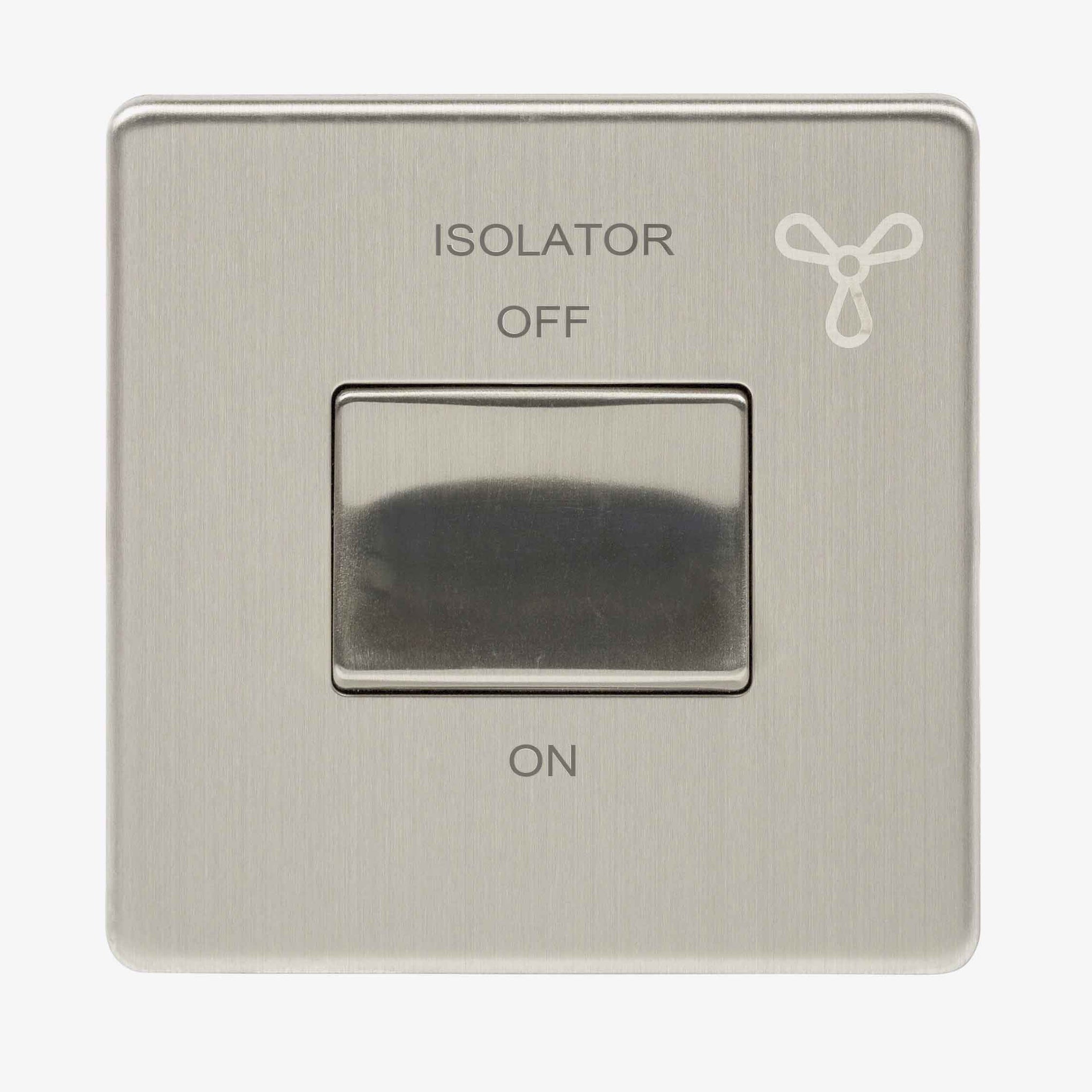 Niglon U-SP6FAN-BC 1 Gang TP Fan Isolator Switch Brushed Chrome  Insert