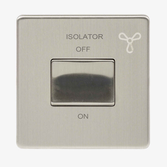 Niglon U-SP6FAN-BC 1 Gang TP Fan Isolator Switch Brushed Chrome  Insert