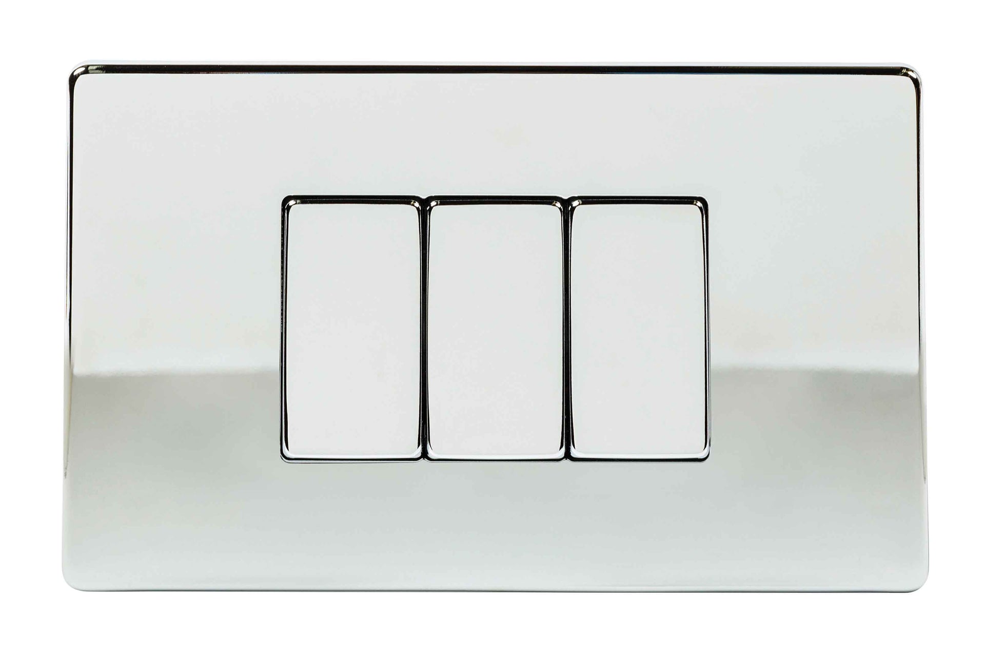 Niglon U-SPW632-PC 3 Gang 2 Way Wide Rocker Switch Polished Chrome