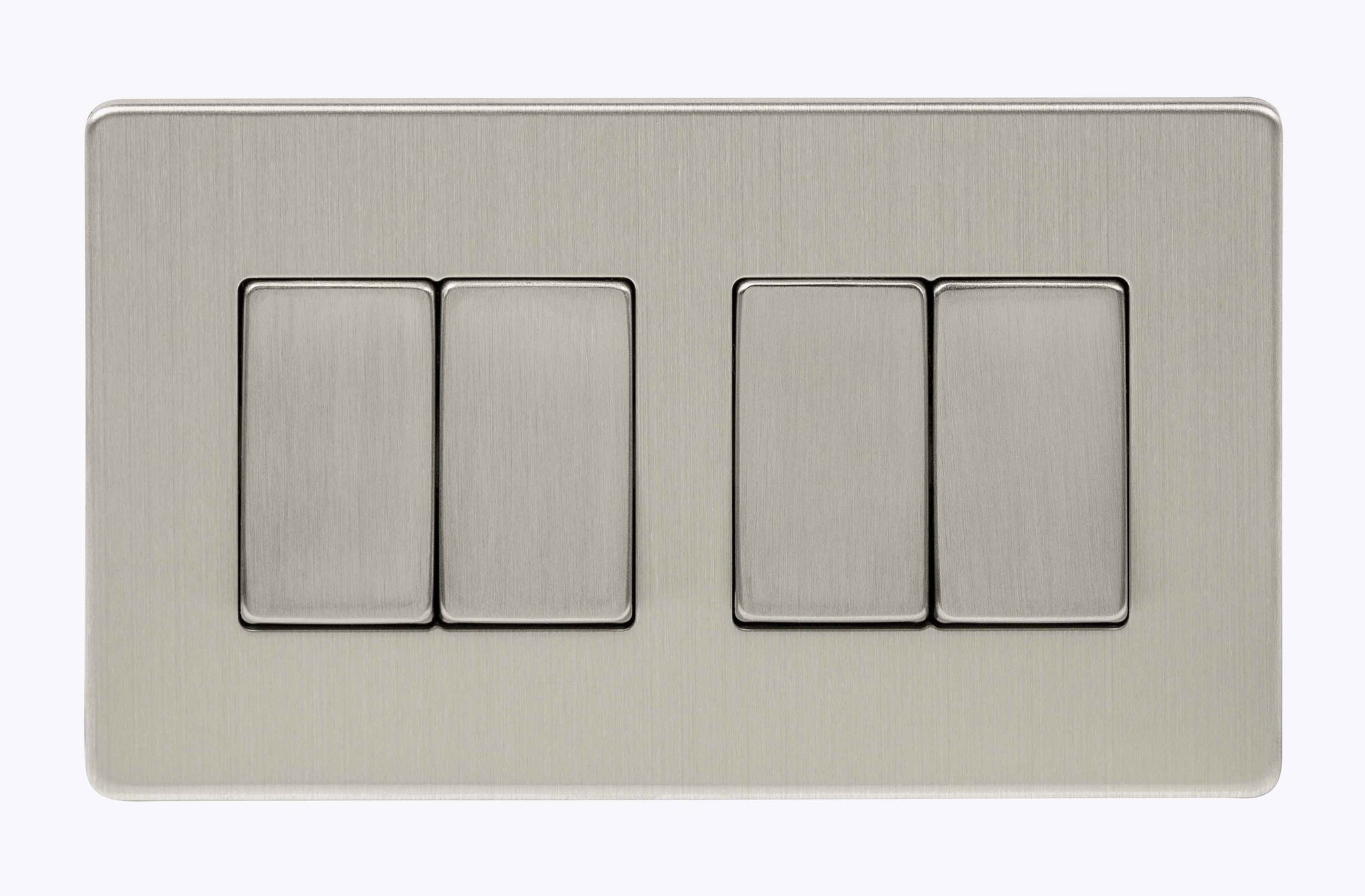 Niglon U-SPW642-BC 4 Gang 2 Way Wide Rocker Switch Brushed Chrome