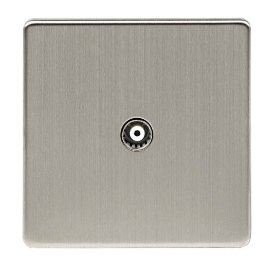 Niglon U-TV1-BC 1 Gang TV / FM Outlet Brushed Chrome