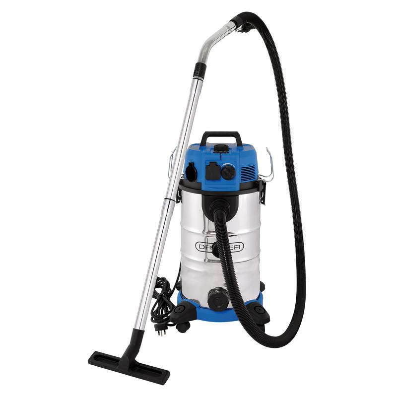 Draper WDV35LMC/C 1.5KW 35L M-Class Wet and Dry Vacuum Cleaner 230V Blue & Silver