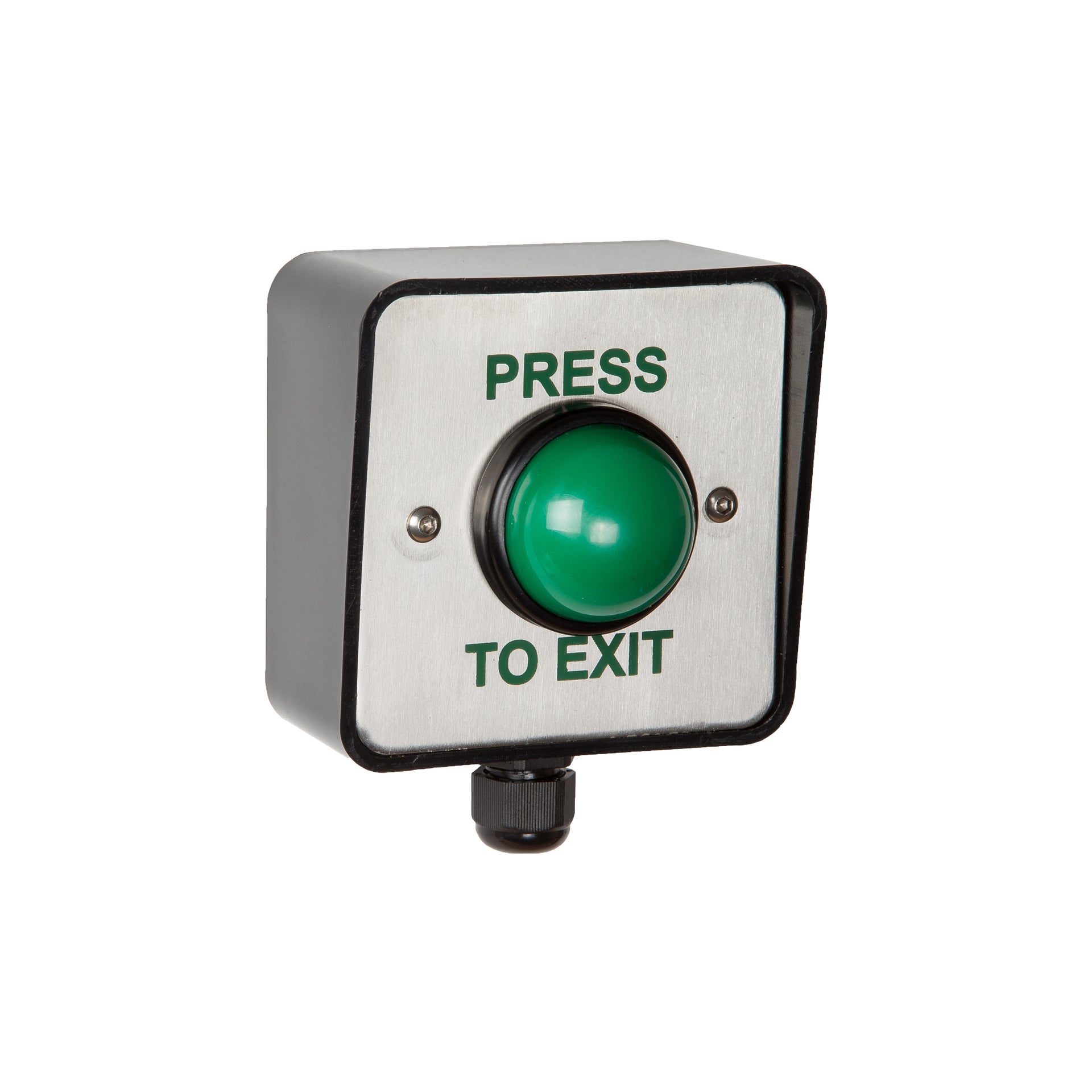 RGL WP-EBGBWC02/PTE Green Dome 'Press To Exit' Button Stainless Steel
