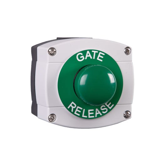RGL WP66-G-GB/GR Green 'Gate Release' Button Grey