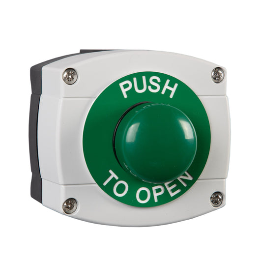 RGL WP66-G-GB/PTO Green 'Push To Open' Button Grey