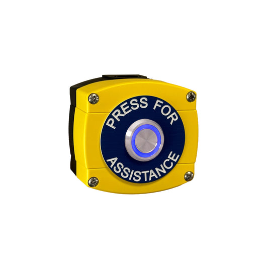RGL WP66-Y-ILB/PFA Blue Illuminated 'Press For Assistance' Button Yellow