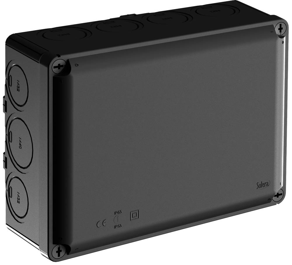 Wiska WUB 4B 230 x 180 x 88mm Thermoplastic Industrial Enclosure Black IP65