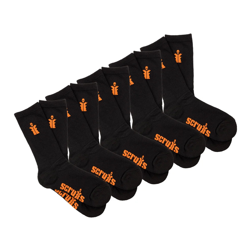 Scruffs Worker Socks 5 Pack Black