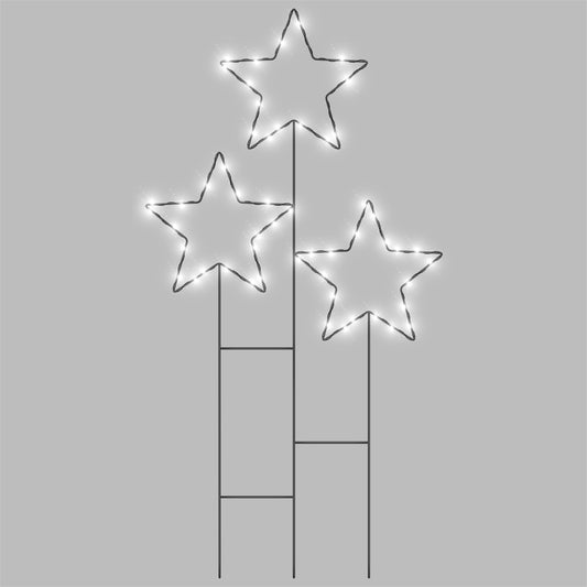 Xmas Haus XH10073 Pre Lit 30 Warm White Micro LED Christmas 3 Star Cluster (Battery Operated with Timer)