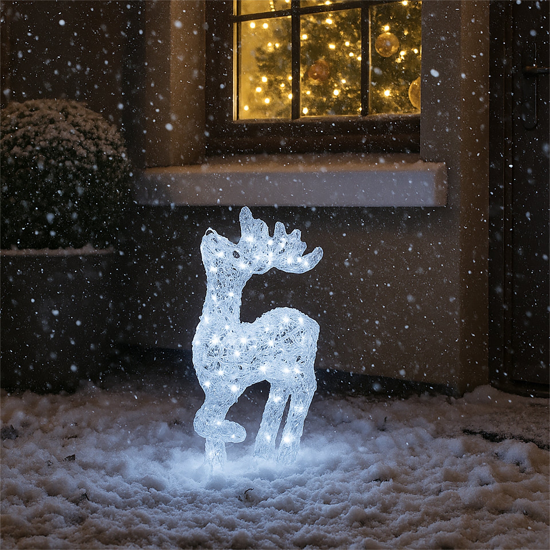 Xmas Haus XH10091 80 LED 54cm Acrylic LED Festive Deer White IP44