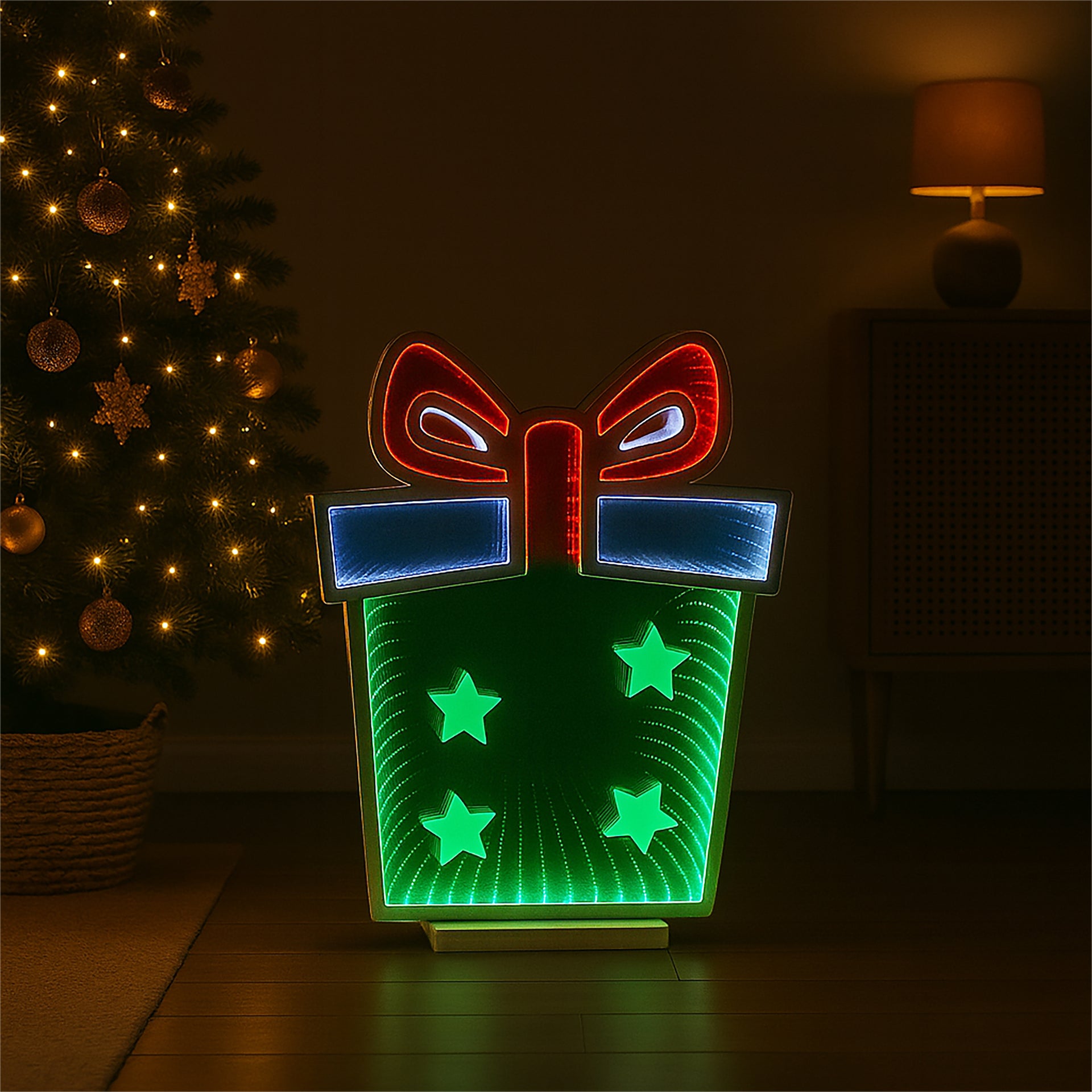 Xmas Haus XH10211 56cm LED Infinity Christmas Present with Timer (Indoor)