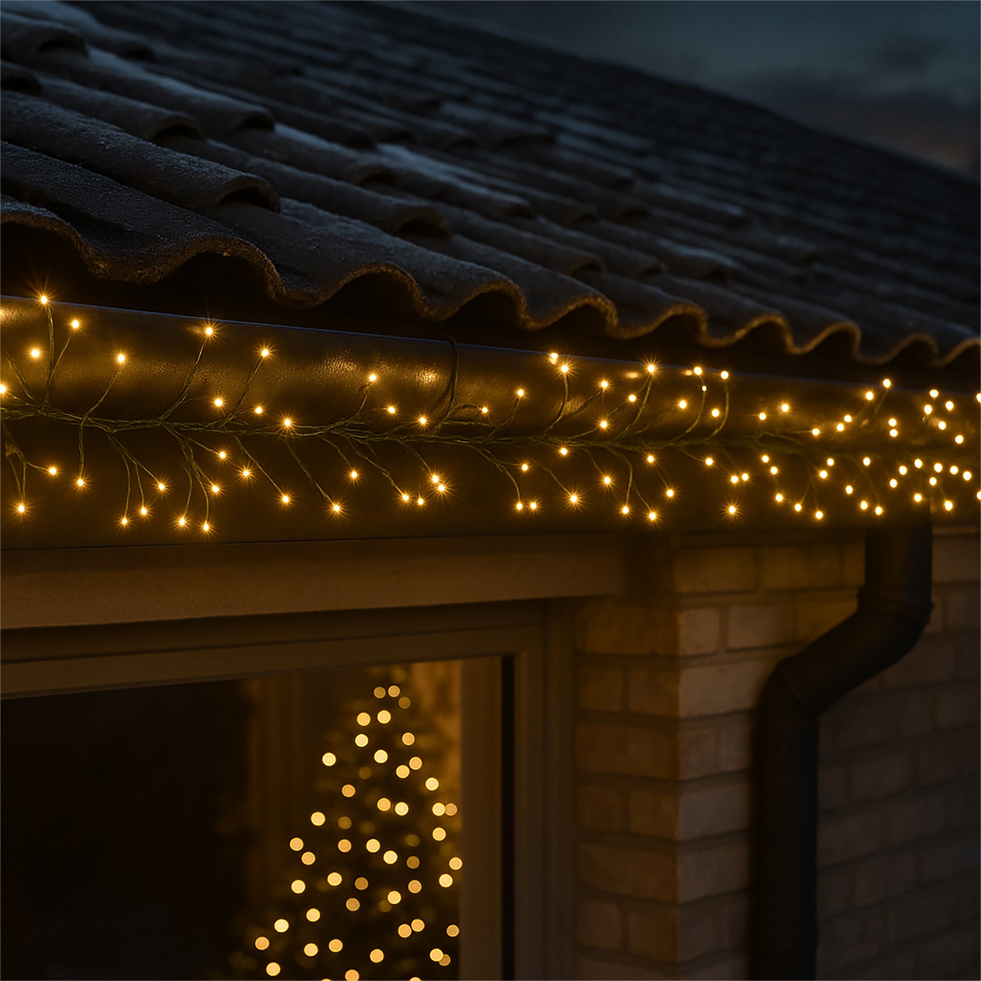Xmas Haus XH10538 480 LED Multifunction Micro LED Silver Wire Cluster Lights Warmwhite 6m IP44