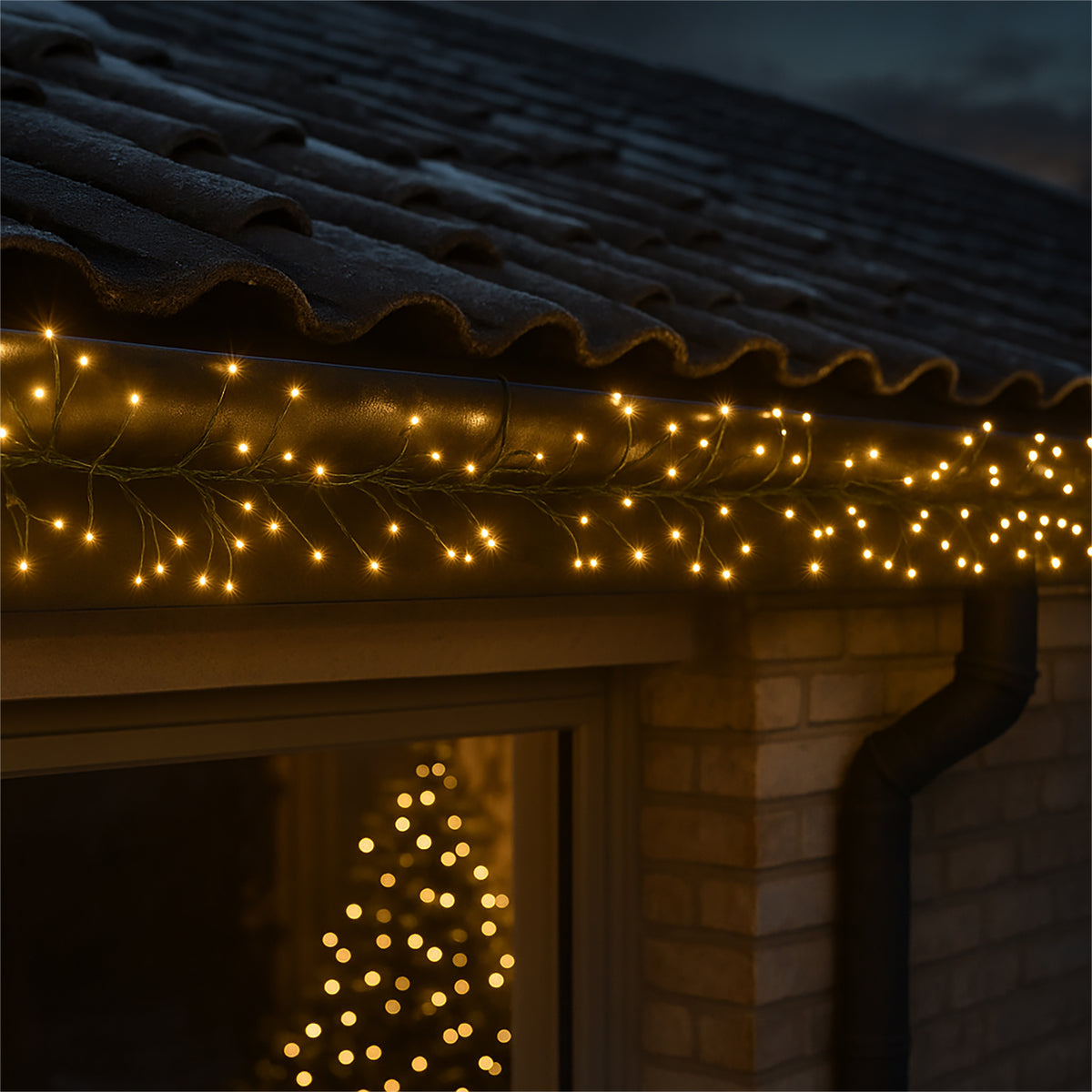 Xmas Haus XH10538 480 LED Multifunction Micro LED Silver Wire Cluster Lights Warmwhite 6m IP44