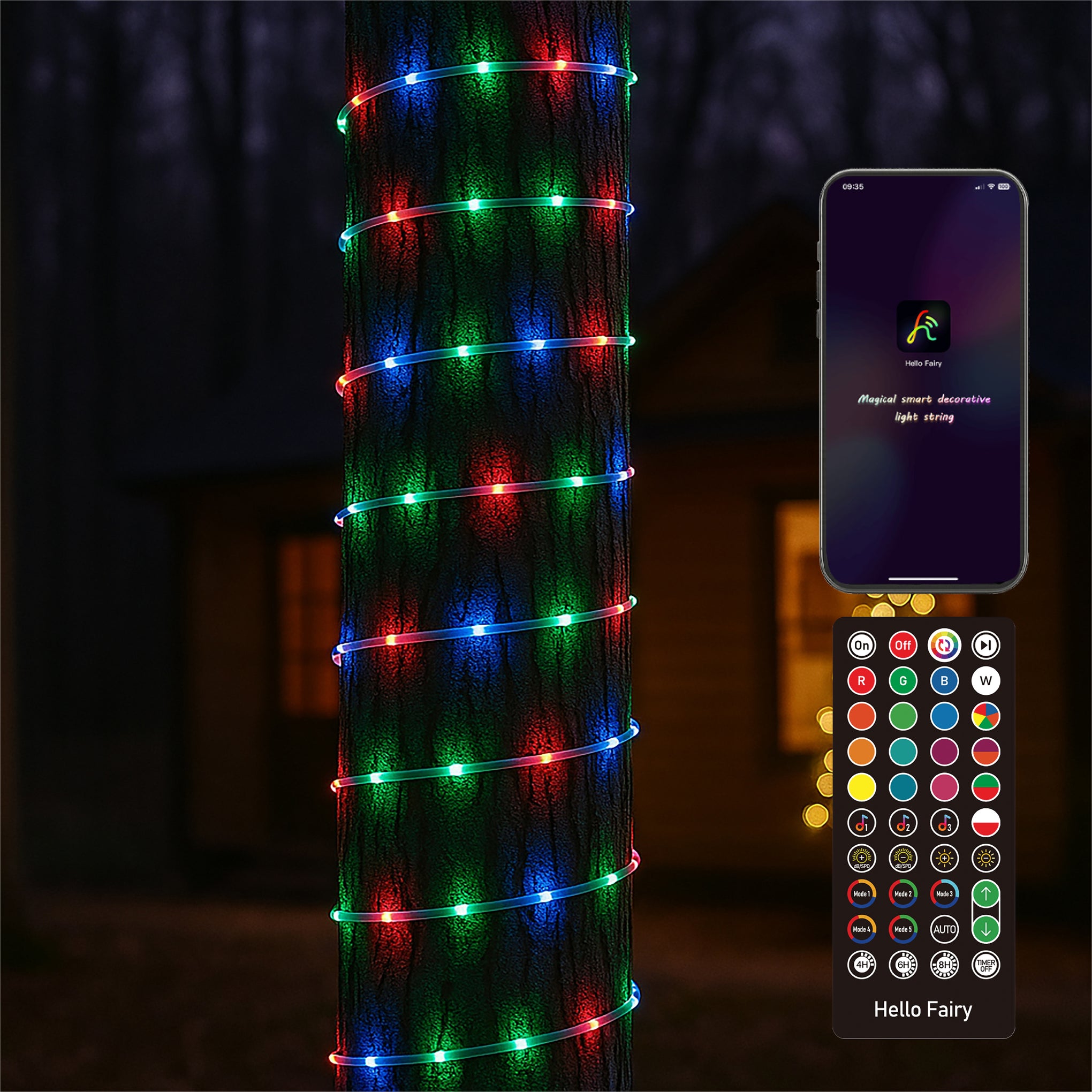Xmas Haus XH10545 RGB Mini Seed LED Multifunction String Lights 24m IP44 (App Control & Multifunction Handheld Remote)