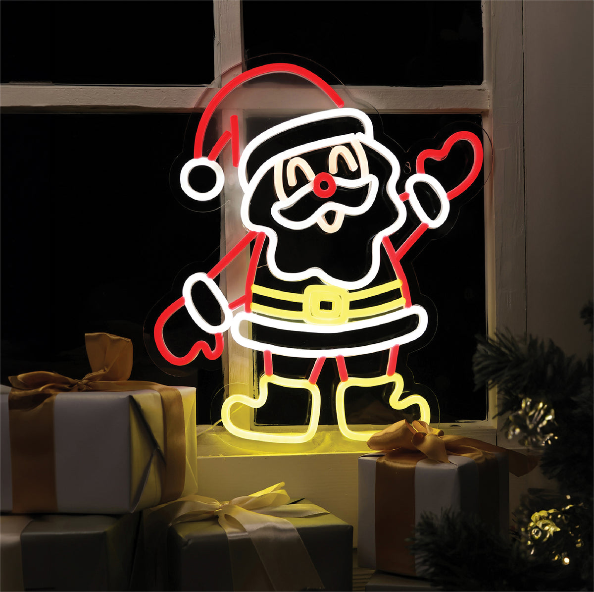 Xmas Haus XH20010 36cm LED Neon Santa Claus Silhouette Light (USB)