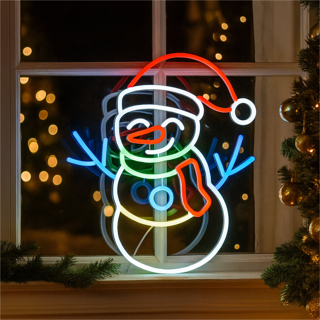 Xmas Haus XH20011 40cm LED Neon Snowman Silhouette Light (USB)