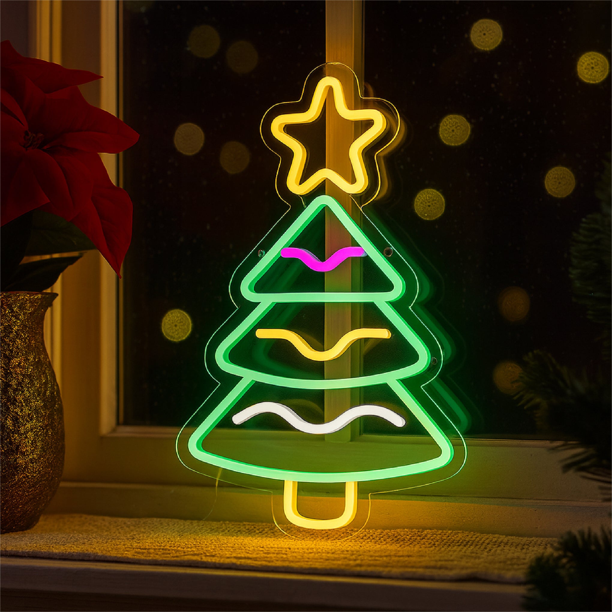 Xmas Haus XH20012 40cm LED Neon Christmas Tree Silhouette Light (USB)