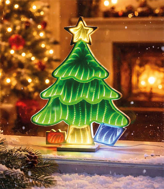 Xmas Haus XH20016 32cm Multicolour LED Infinity Christmas Tree with Timer