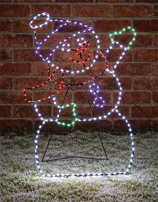 Xmas Haus XH20024 79cm Multicolour Micro LED Metal Snowman Silhouette with Timer