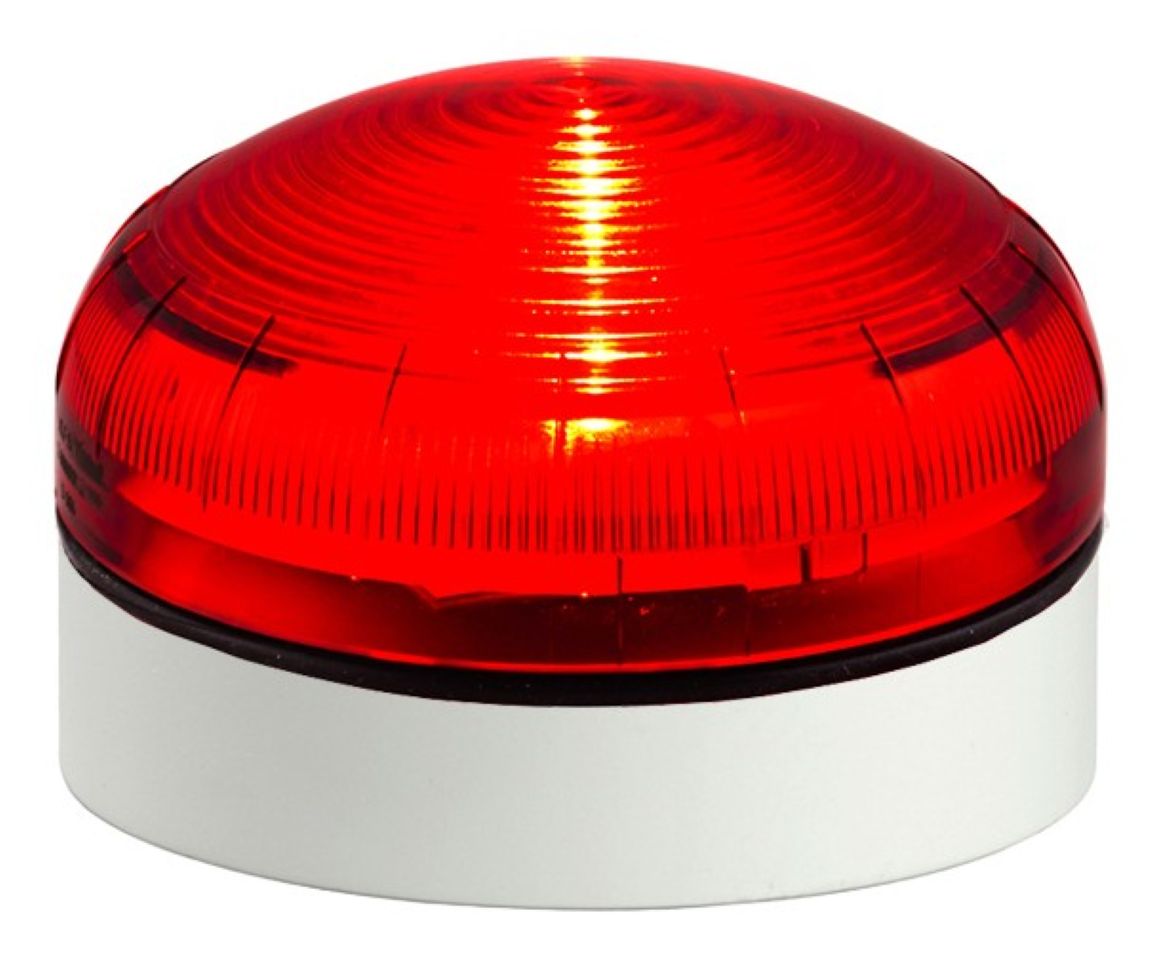Switchtec XLF-JR-DIR-3-LTSG Sirena XLF-JR 12-24V Continuous Red LED Beacon with Shallow Grey Base IP