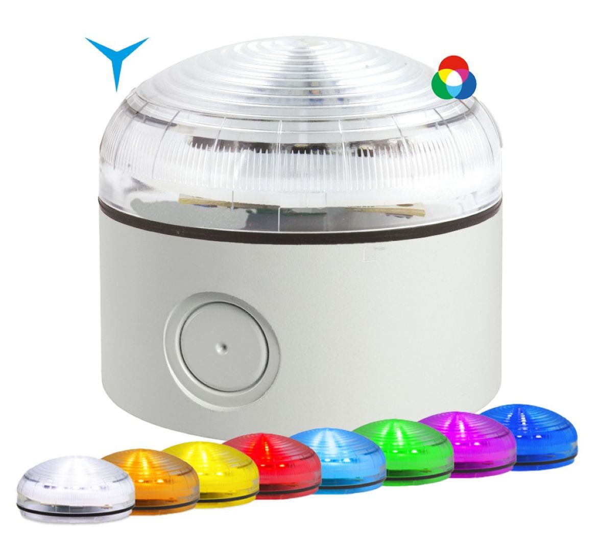 Switchtec XLF-RGB-DIR-LTDG Sirena XLF-S 12-24V Multifunction RGB LED Beacon with Deep Grey Base IP66