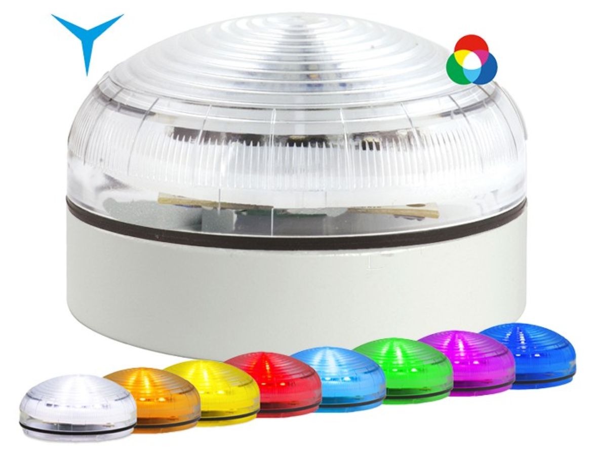 Switchtec XLF-RGB-DIR-LTSG Sirena XLF-S 12-24V Multifunction RGB LED Beacon with Shallow Grey Base I