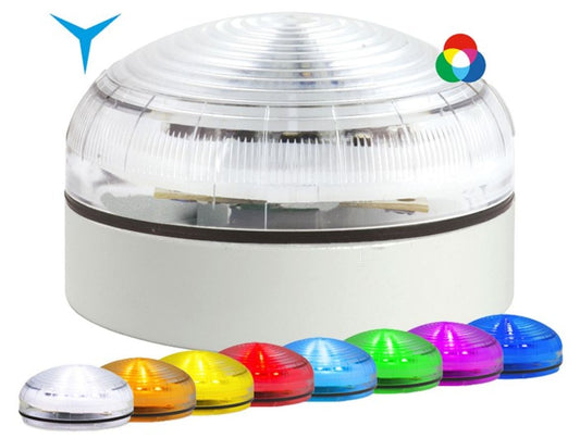 Switchtec XLF-RGB-DIR-LTSG Sirena XLF-S 12-24V Multifunction RGB LED Beacon with Shallow Grey Base I