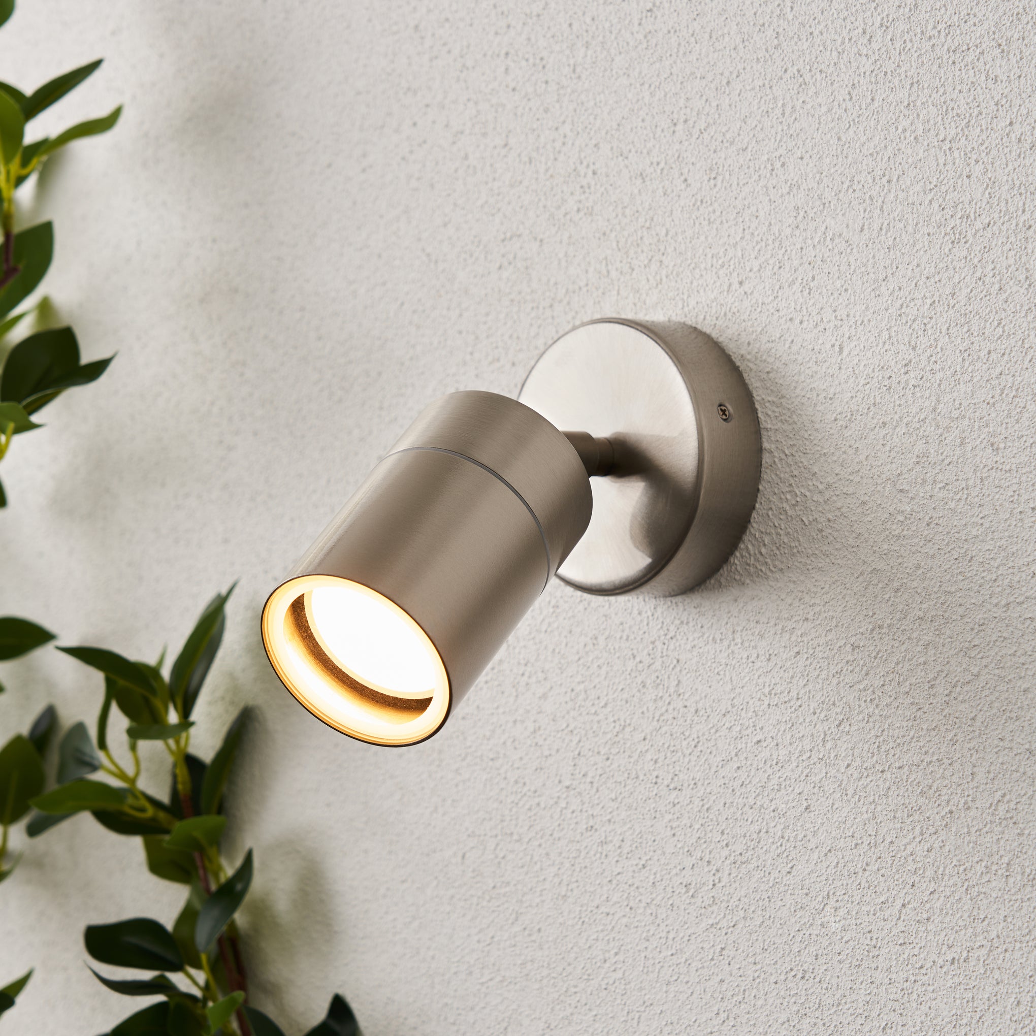 Forum ZN-26536-SST-65 Leto GU10 Adjustable Wall Spotlight IP65 Stainless Steel