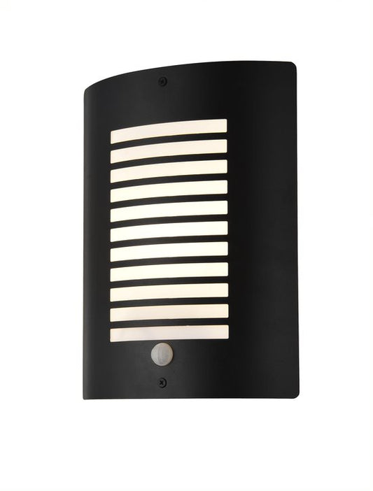 Forum ZN-28708-BLK Sigma E27 Textured Black Wall Light w/ PIR IP44
