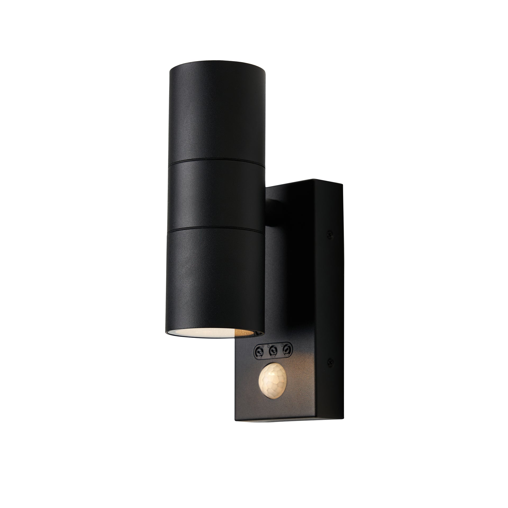 Forum ZN-29179-BLK-65 Leto 2 x GU10 Up / Down Light with PIR IP65 Black