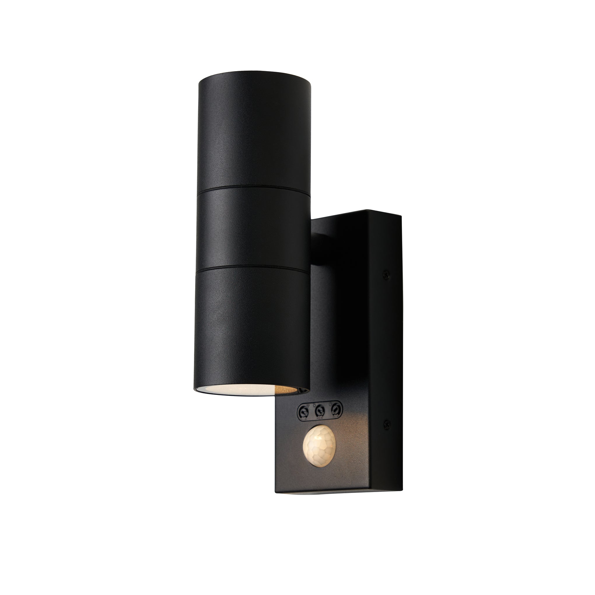 Forum ZN-29179-BLK-65 Leto 2 x GU10 Up / Down Light with PIR IP65 Black