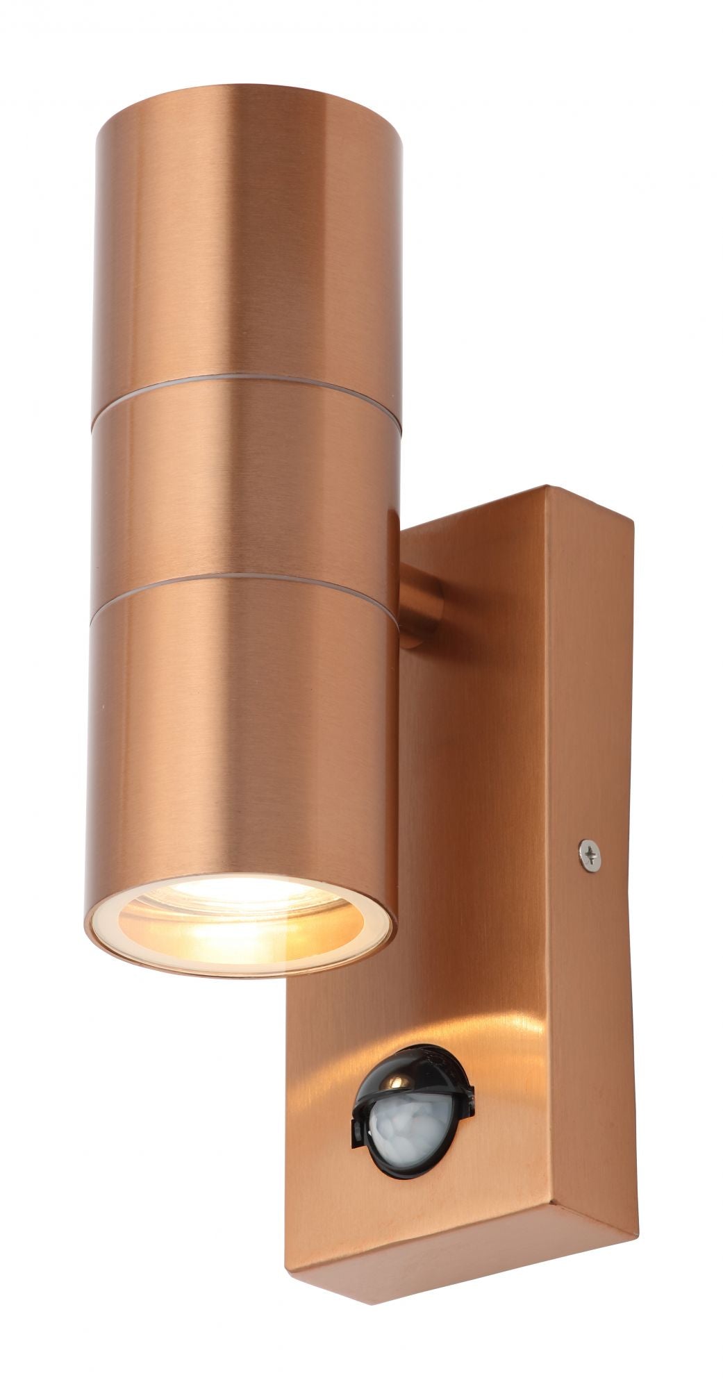 Forum ZN-29179-COP-65 Leto 2 x GU10 Up / Down Light with PIR IP65 Copper