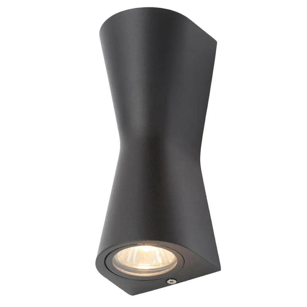 Forum ZN-29347-BLK Skye 2 x GU10 Cone Up / Down Light IP44 Black