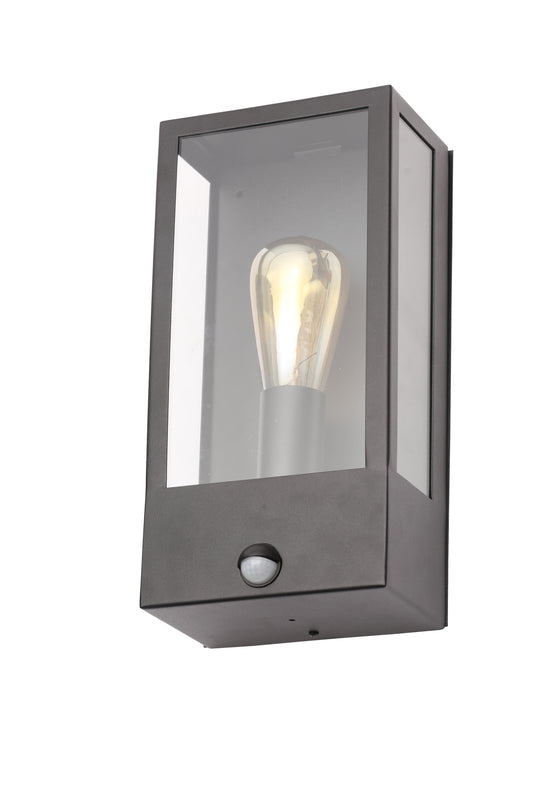 Forum ZN-32070-BLK Minerva E27 Box Lantern with PIR IP44 Black