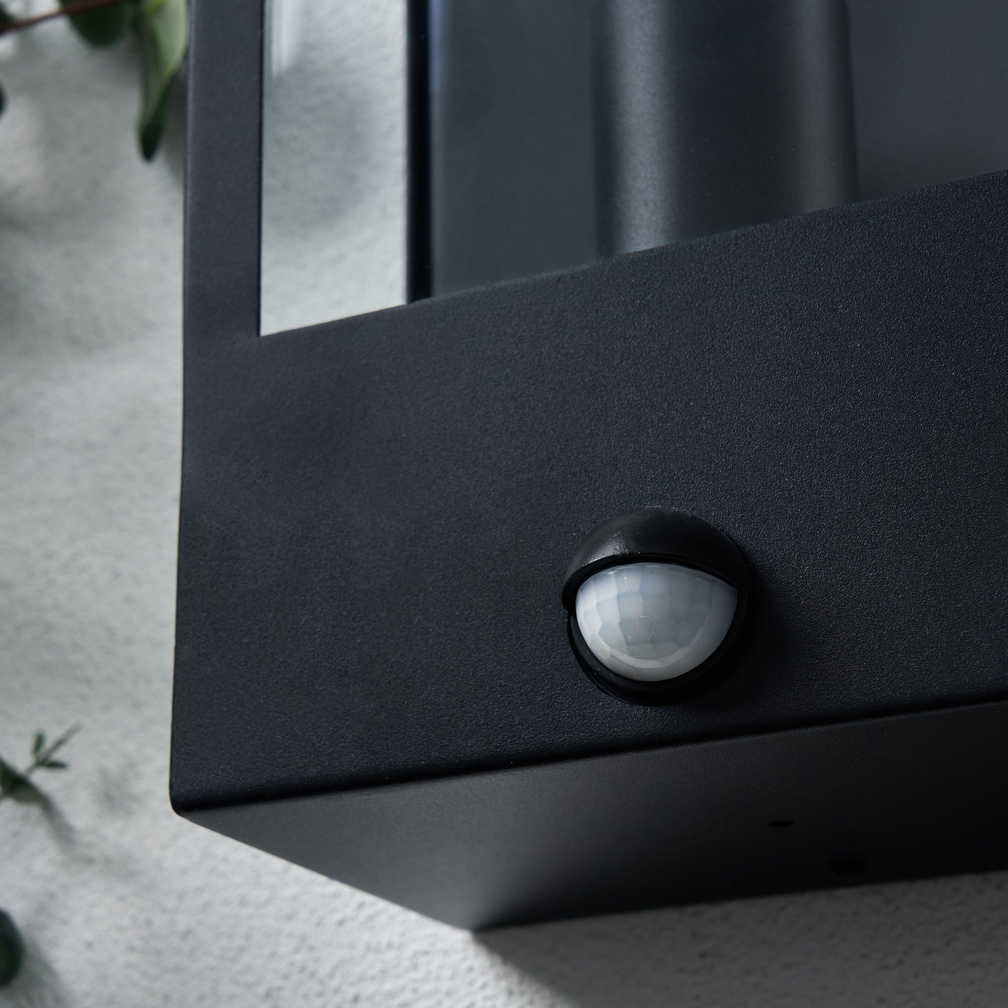 Forum ZN-32070-BLK Minerva E27 Box Lantern with PIR IP44 Black