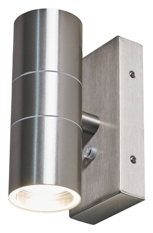 Forum ZN-34022-SST-65 Leto 2 x GU10 Up / Down Light with Photocell IP65 Stainless Steel