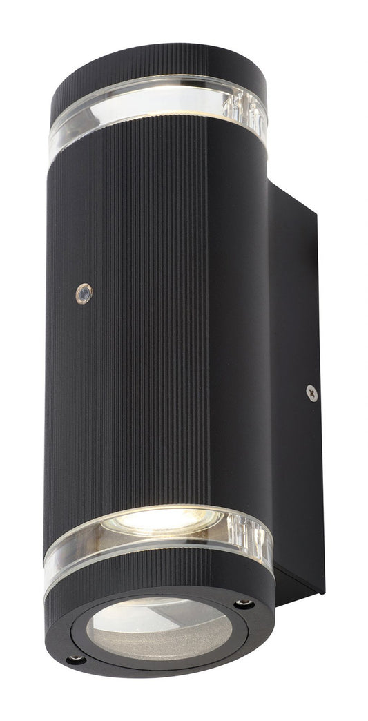 Forum ZN-35685-BLK Helix 2 x GU10 Up / Down Light with Photocell IP44 Black