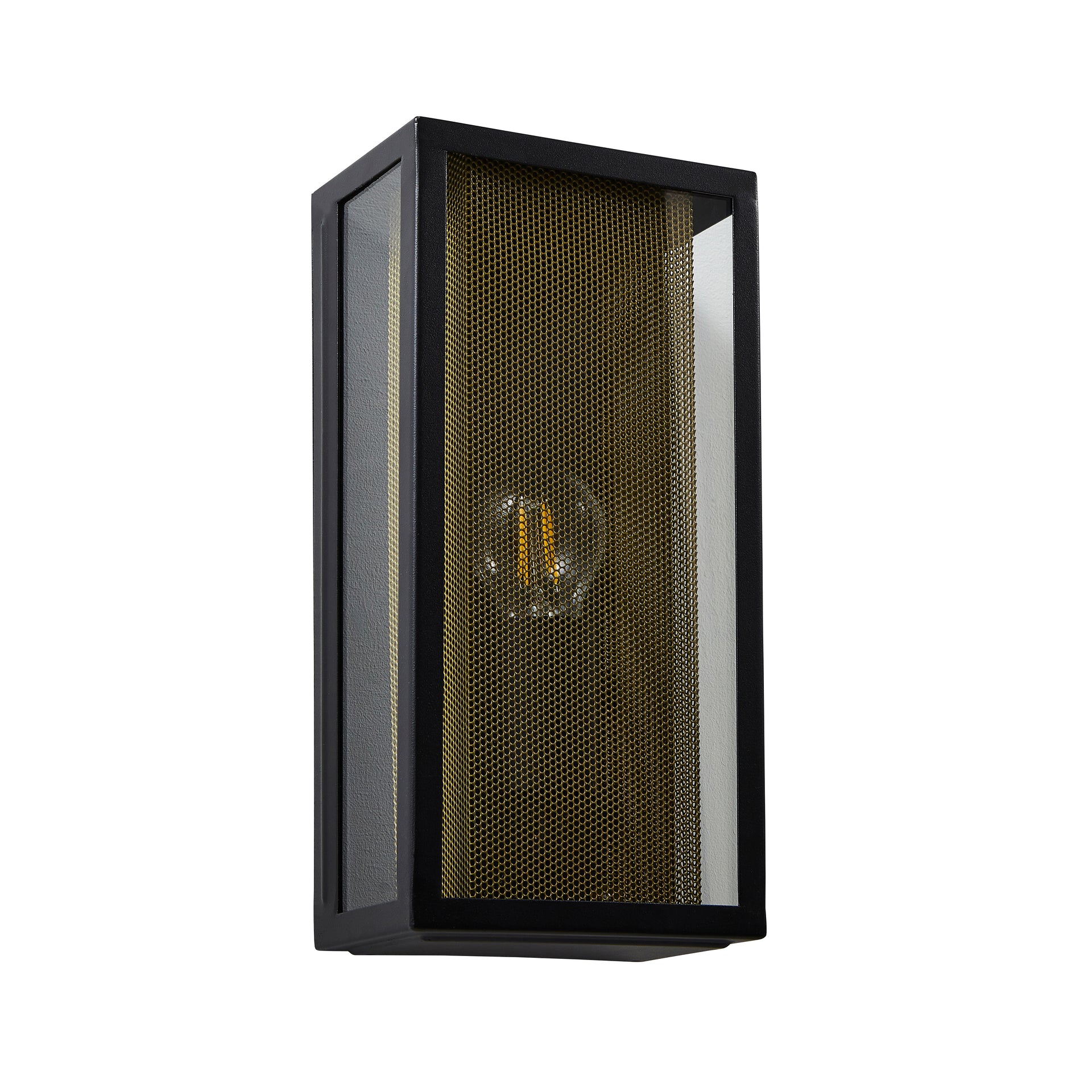 Forum ZN-40002-BLK Cuba E27 Brass Mesh Box Lantern IP44 Black