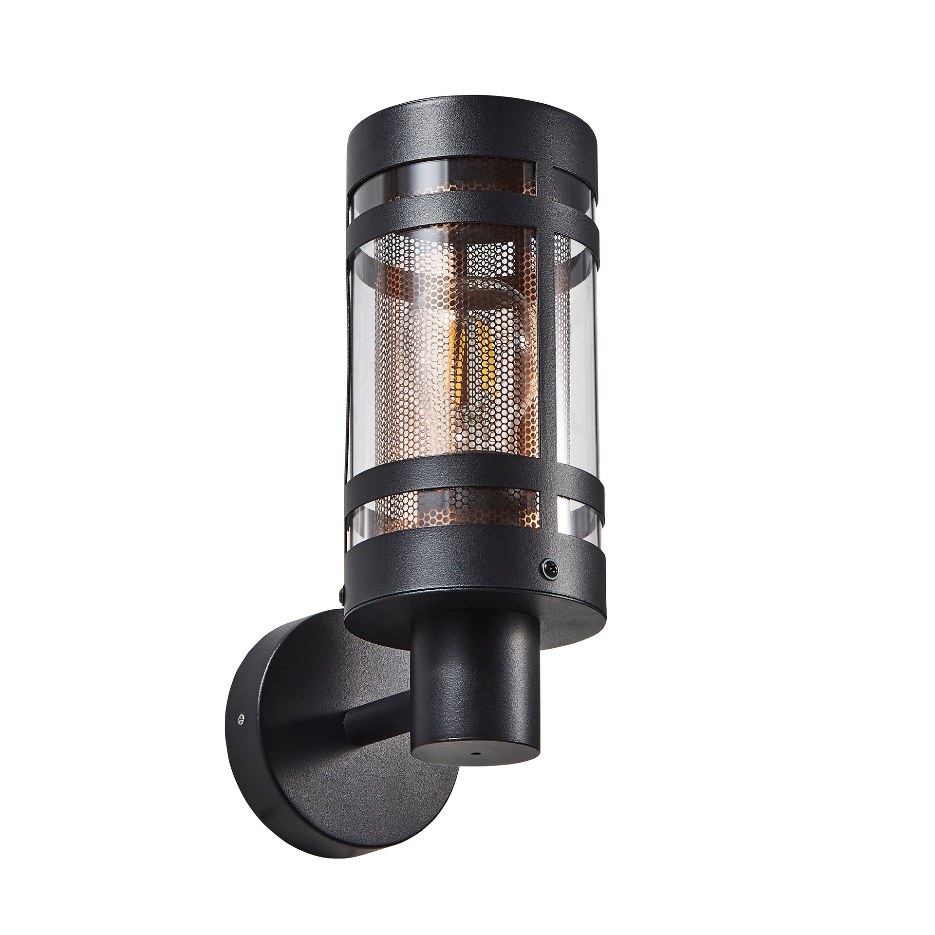 Forum ZN-40004-BLK/BRS Gada E27 Brass Mesh Wall Lantern IP44 Black