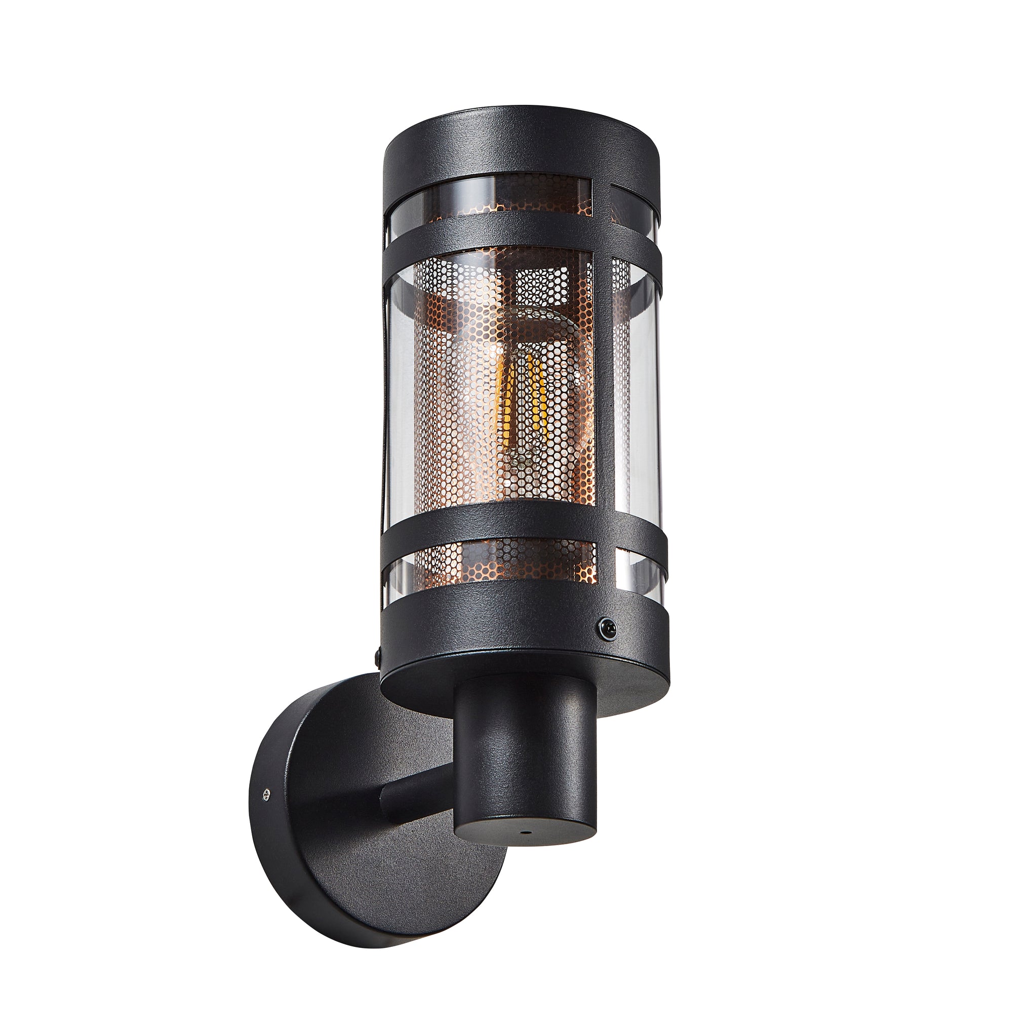 Forum ZN-40004-BLK/BRS Gada E27 Brass Mesh Wall Lantern IP44 Black