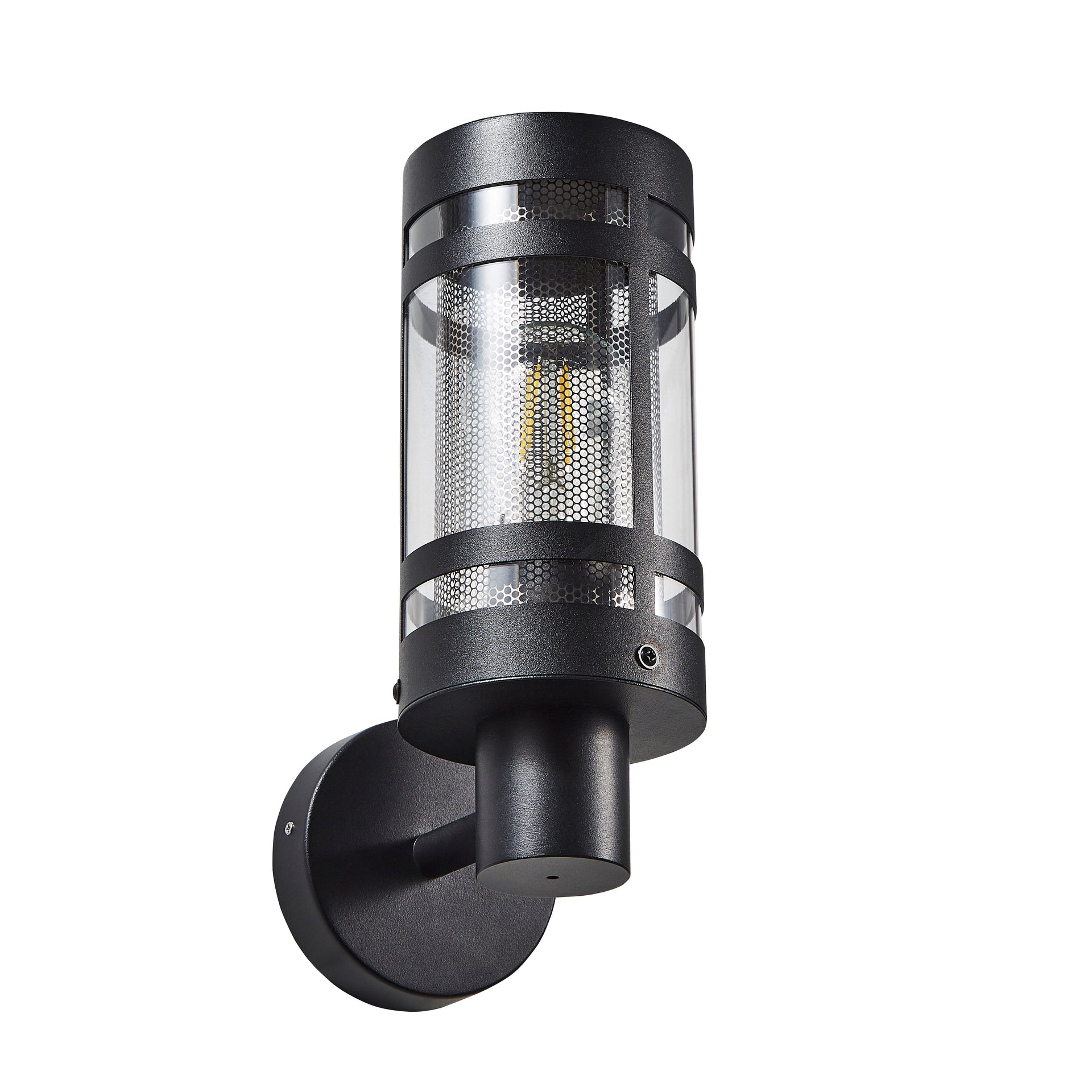 Forum ZN-40004-BLK/SST Gada E27 Stainless Steel Mesh Wall Lantern IP44 Black