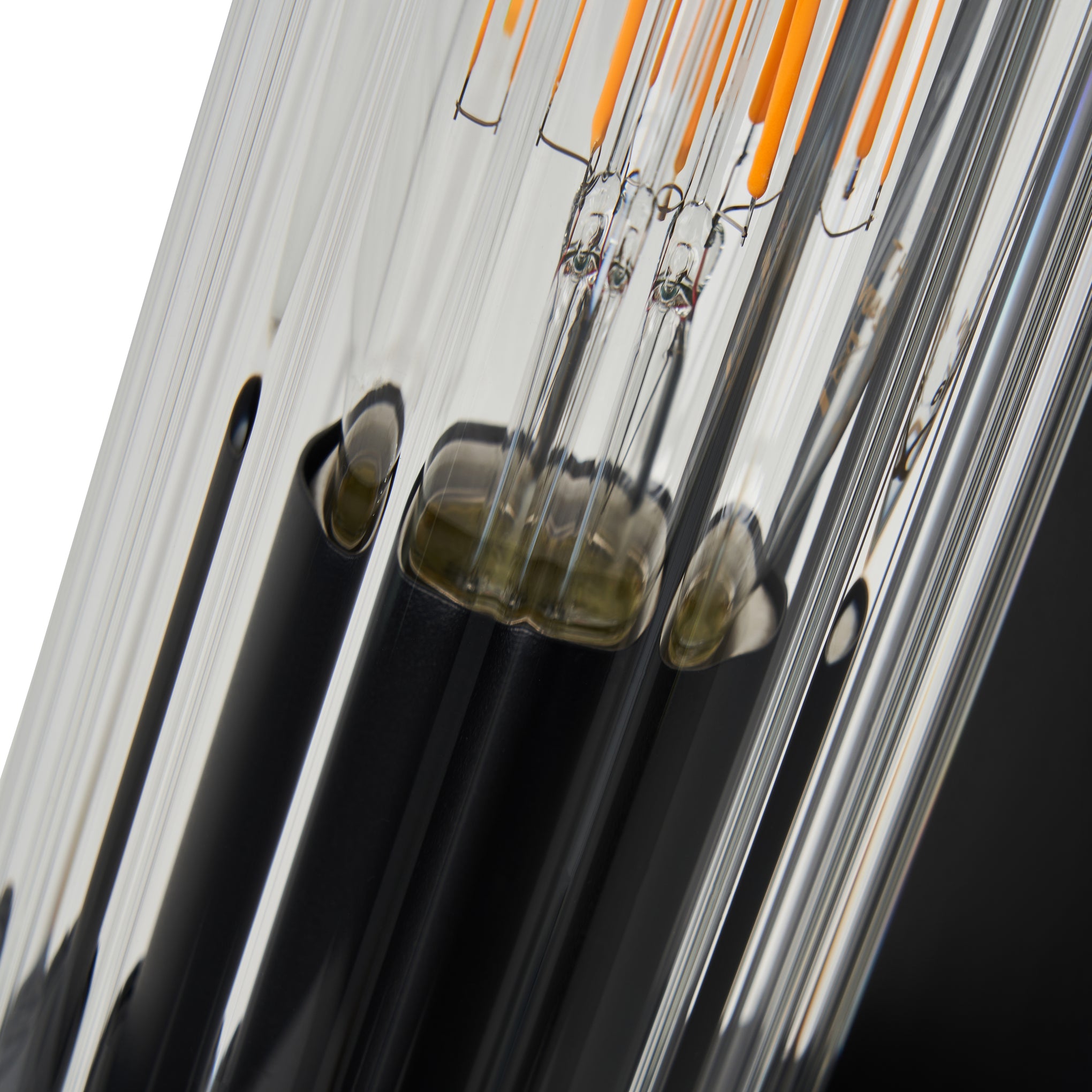 Forum ZN-44411-BLK Akuma E27 Glass Ridged Wall Light IP44 Black