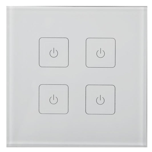 Kosnic CSWRF03 Wireless Driver and Switches 4 Channel Mains Powered Touch Switch White