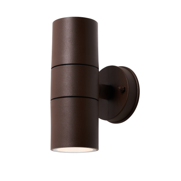 Forum CZ-37502-RUST Arbo 2 x GU10 Carbon Fibre Up / Down Wall Light IP44 Rust